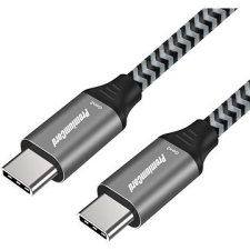 PremiumCord USB-C kábel (USB 3.2 GEN 2, 3 A, 60 W, 20 Gbit/s) pamut borítás 2 m kábel és adapter