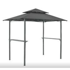 PremiumD Grillező pavilon pulttal 250x241x151 cm sötétszürke kerti tárolás