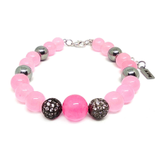 Pretty in Pink – Jade és hematit ásvány karkötő több méretben, ajándékdobozban karkötő