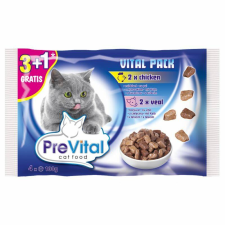 Prevital Alutasakos Macskaeledel 4x 100g ( 2db Csirke, 2db Borjú) macskaeledel