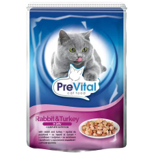 Prevital Alutasakos teljes értékű macskaeledel nyúllal és pulykával aszpikban 100 g macskaeledel