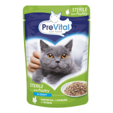 PreVital sterile alutasakos macskaeledel baromfival 100g macskaeledel