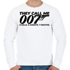 PRINTFASHION 007-es ügynök - Férfi pulóver - Fehér férfi pulóver, kardigán