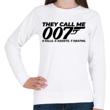 PRINTFASHION 007-es ügynök - Női pulóver - Fehér női pulóver, kardigán