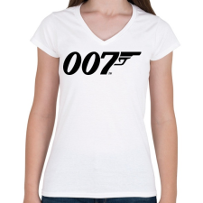 PRINTFASHION 007 logo - Női V-nyakú póló - Fehér női póló