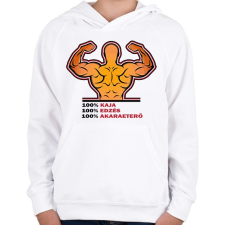 PRINTFASHION 100%-ban rajtad áll! - Gyerek kapucnis pulóver - Fehér gyerek pulóver, kardigán