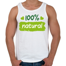 PRINTFASHION 100% natural felirat - Férfi atléta - Fehér