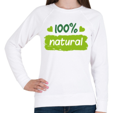PRINTFASHION 100% natural felirat - Női pulóver - Fehér