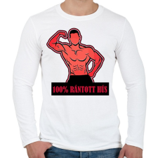 PRINTFASHION 100% rántotthús - Férfi hosszú ujjú póló - Fehér férfi póló