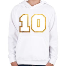PRINTFASHION 10-es mez - Gyerek kapucnis pulóver - Fehér