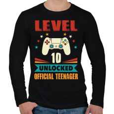 PRINTFASHION 10 éves gamer - Férfi hosszú ujjú póló - Fekete
