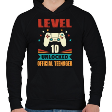 PRINTFASHION 10 éves gamer - Férfi kapucnis pulóver - Fekete