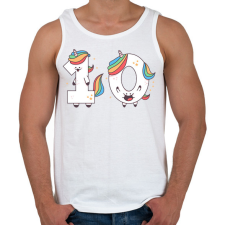 PRINTFASHION 10 éves unikornis - Férfi atléta - Fehér atléta, trikó