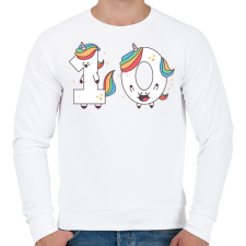 PRINTFASHION 10 éves unikornis - Férfi pulóver - Fehér férfi pulóver, kardigán