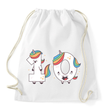 PRINTFASHION 10 éves unikornis - Sportzsák, Tornazsák - Fehér tornazsák