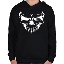 PRINTFASHION 111 skull - Gyerek kapucnis pulóver - Fekete gyerek pulóver, kardigán