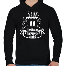 PRINTFASHION 11 lettem - Férfi kapucnis pulóver - Fekete
