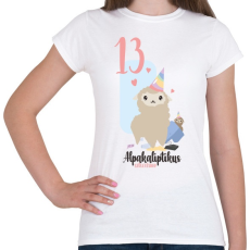 PRINTFASHION 13. Alpakaliptikus születésnap - Alpaca - Női póló - Fehér