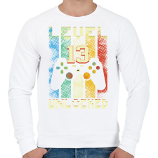 PRINTFASHION 13. szint feloldva születésnapi ajándék - Férfi pulóver - Fehér férfi pulóver, kardigán