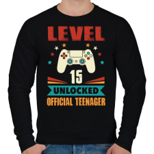 PRINTFASHION 15 éves gamer - Férfi pulóver - Fekete férfi pulóver, kardigán
