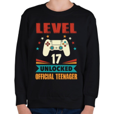 PRINTFASHION 17 éves gamer - Gyerek pulóver - Fekete gyerek pulóver, kardigán
