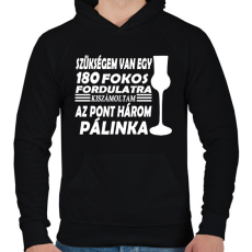 PRINTFASHION 180 fok, 3 feles - Férfi kapucnis pulóver - Fekete