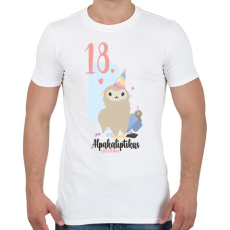 PRINTFASHION 18. Alpakaliptikus születésnap - Férfi póló - Fehér