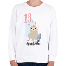 PRINTFASHION 18. Alpakaliptikus születésnap - Gyerek pulóver - Fehér gyerek pulóver, kardigán