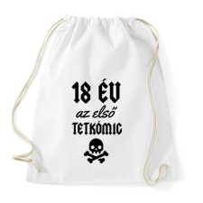 PRINTFASHION 18 év az első tetkómig - Sportzsák, Tornazsák - Fehér tornazsák