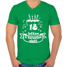 PRINTFASHION 18 lettem - Férfi V-nyakú póló - Zöld férfi póló