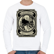 PRINTFASHION 1947 Velem ne szórakozz - Férfi pulóver - Fehér