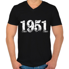 PRINTFASHION 1951 - Férfi V-nyakú póló - Fekete férfi póló