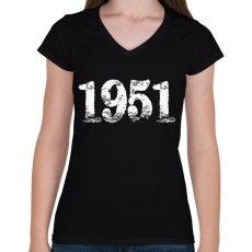 PRINTFASHION 1951 - Női V-nyakú póló - Fekete