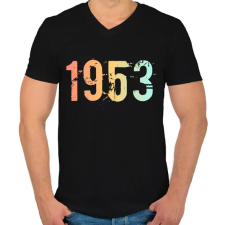 PRINTFASHION 1953 - Férfi V-nyakú póló - Fekete férfi póló
