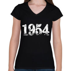 PRINTFASHION 1954 - Női V-nyakú póló - Fekete