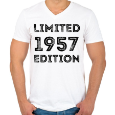 PRINTFASHION 1957 - Férfi V-nyakú póló - Fehér férfi póló