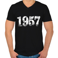 PRINTFASHION 1957 - Férfi V-nyakú póló - Fekete