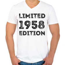 PRINTFASHION 1958 - Férfi V-nyakú póló - Fehér férfi póló