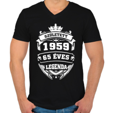 PRINTFASHION 1959 - Férfi V-nyakú póló - Fekete