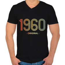 PRINTFASHION 1960 - Férfi V-nyakú póló - Fekete férfi póló