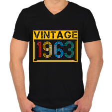 PRINTFASHION 1963 - Férfi V-nyakú póló - Fekete férfi póló