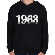 PRINTFASHION 1963 - Gyerek kapucnis pulóver - Fekete