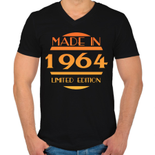 PRINTFASHION 1964 - Férfi V-nyakú póló - Fekete férfi póló