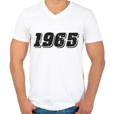 PRINTFASHION 1965 - Férfi V-nyakú póló - Fehér férfi póló