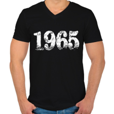 PRINTFASHION 1965 - Férfi V-nyakú póló - Fekete férfi póló