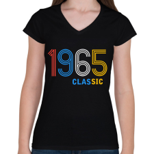 PRINTFASHION 1965 - Női V-nyakú póló - Fekete női póló