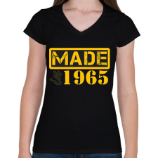PRINTFASHION 1965 - Női V-nyakú póló - Fekete női póló