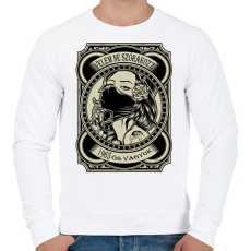 PRINTFASHION 1965 Velem ne szórakozz - Férfi pulóver - Fehér