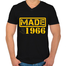 PRINTFASHION 1966 - Férfi V-nyakú póló - Fekete férfi póló