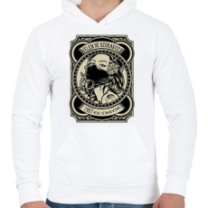 PRINTFASHION 1967 Velem ne szórakozz - Férfi kapucnis pulóver - Fehér